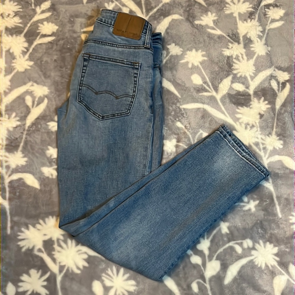Coolest Mens American Eagle Next Level Flex Slim Straight blue jeans Sz 28 X32